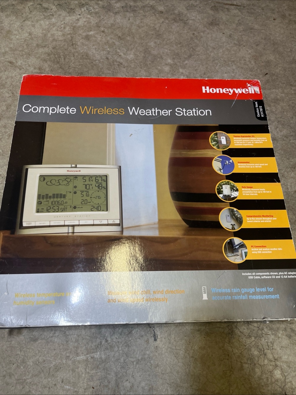 NEW Honeywell TE831W Complete Wireless Weather Station Forecasting Costco Item